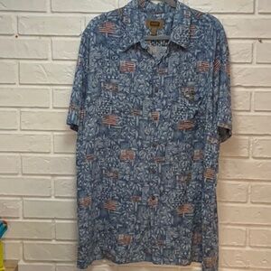 The Foundry Supply Co. Men’s Short Sleeve Tropical Patriotic Shirt Sz XLT